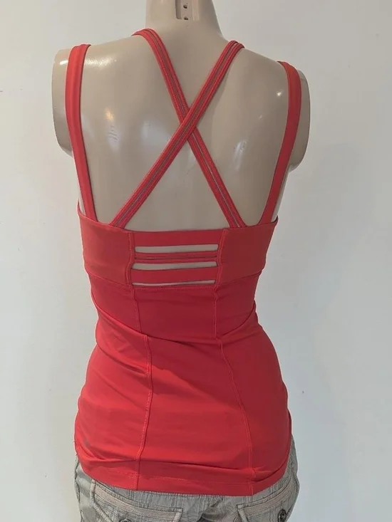 lululemon athletica coral red double-strap tank - Picture 2 of 7